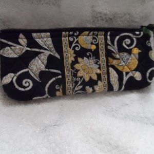 Vera Bradley Brush and Pencil Case in Yellow Bird